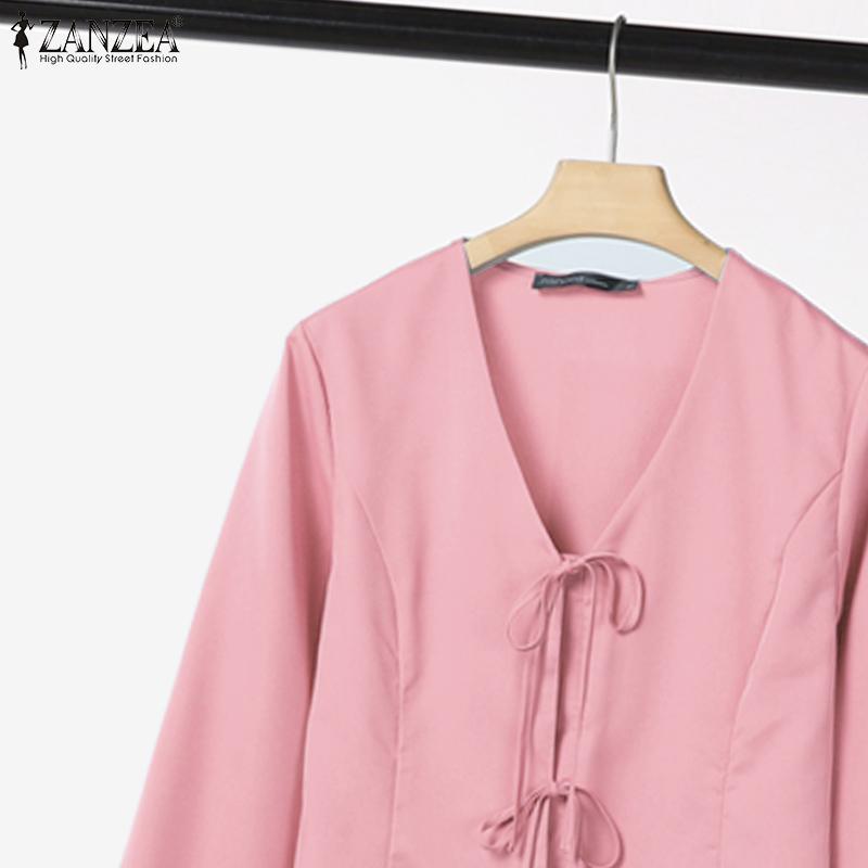 ZANZEA Lässiges zweiteiliges Anzug-Set für Damen mit langärmeliger Bluse und Hose