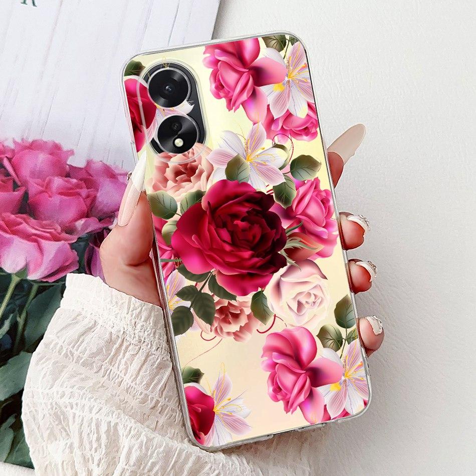 For OPPO A18 A38 CPH2579 CPH2591 Elegant Floral Butterfly Phone Case For Oppo A18 A38 4G Soft Silicone TPU Cases