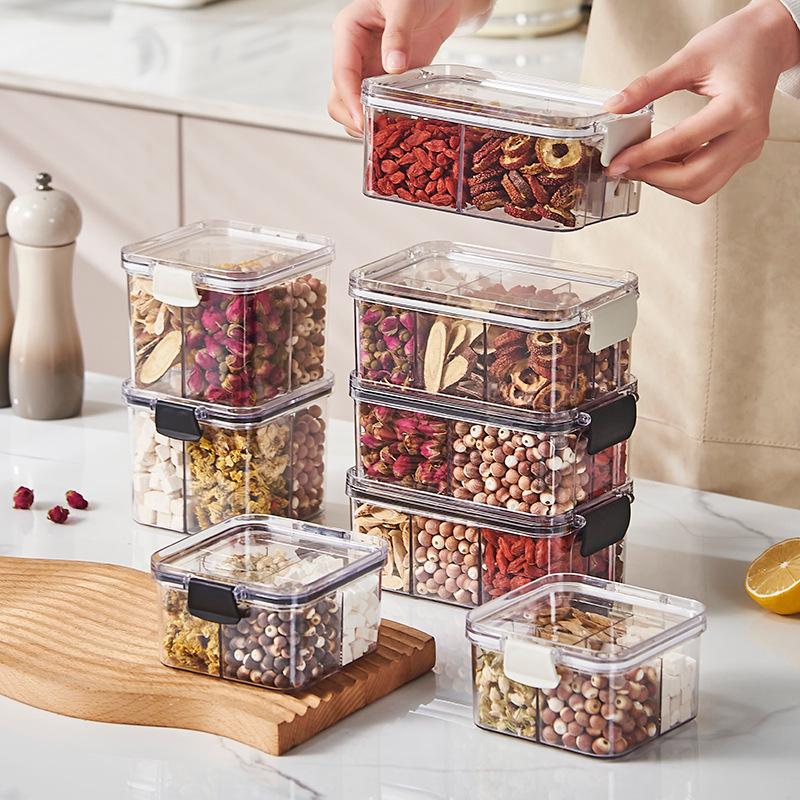Floral Square Tea Box 460ml with Four Airtight Food-Grade Plastic Compartments