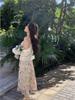 Women's Plus Size Floral Camisole Dress & Knit Cardigan Set for Autumn