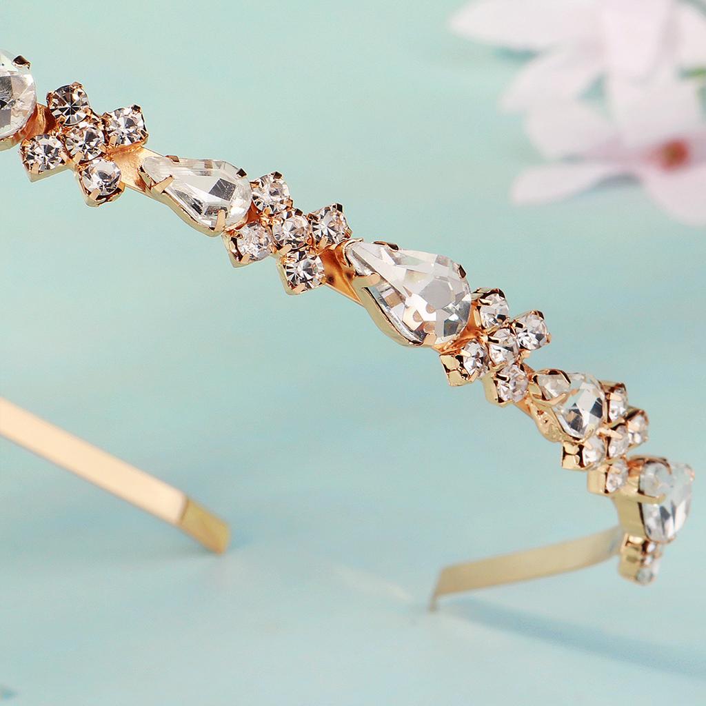 TS-J3407 Rhinestone Hair Band Alloy Claw Chain Embedded Crystal Thin Headband For Women