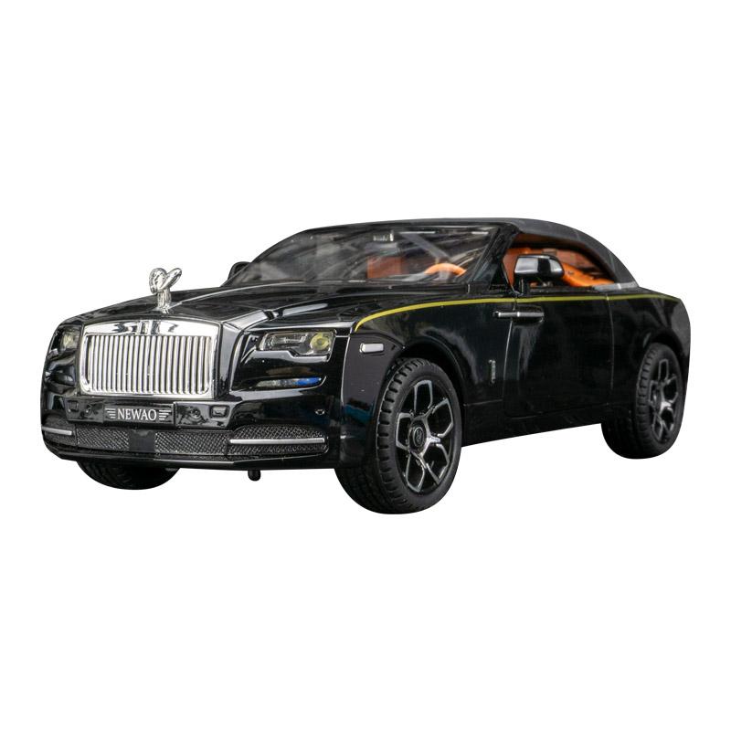 

1:24 Коллекция Органайзеров-Моделей Автомобилей Rolls Royce Shadow из Сплава, Двери и Капот, Багажник Открываются, Звук и Свет, Подарки чёрный