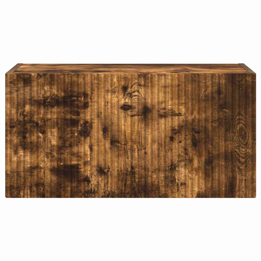 Wall Mounted TV Cabinet Smoked Oak Finish 60 x 31 x 29.5 cm