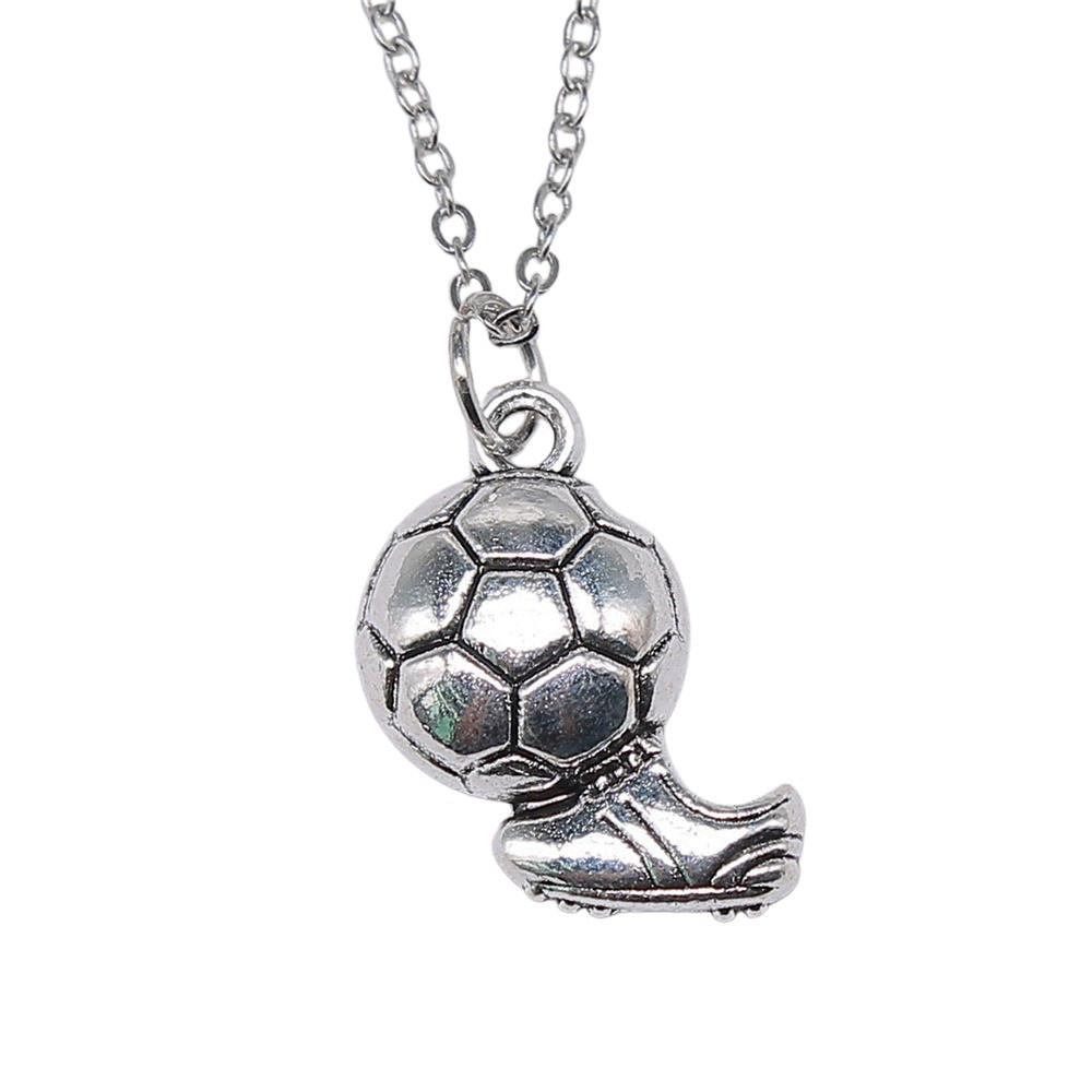 Volleyball Pendant Necklace Sports Athlete Lover Charm Jewelry 40cm Short Chain