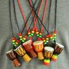 1116 Retro Rope Necklace Handmade Musical Instrument Pendent Classic Ornament Art Craft Mini African Drum Pendant Necklace