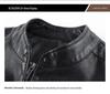Men's Slim Fit Genuine Leather Jacket with Stand Collar and Velvet Lining - Casual Motorcycle Outerwear