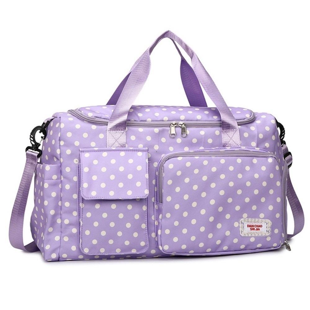 Oxford Cloth Travel Duffle Large Capacity Travel Luggage Bag Polka Dot Travel Handbag  Short Travel