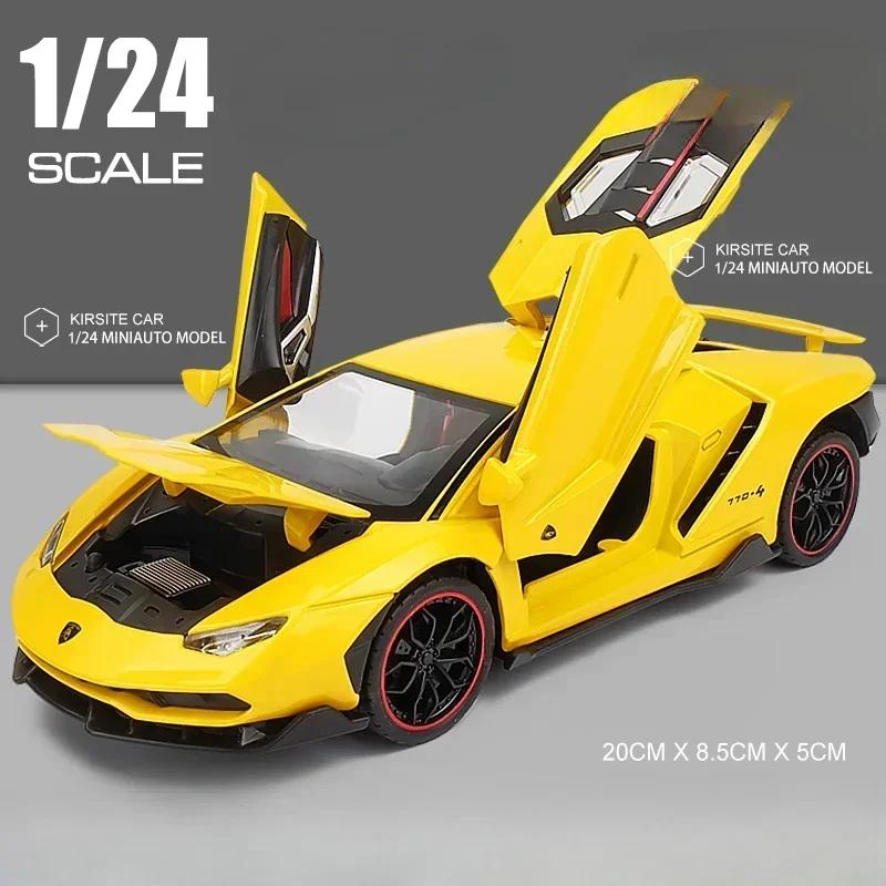 1:24 Scale Lamborghini LP770 LP780 Super Car Model Sound Light Children Boys Diecast Toys Vehicles Gift Collective Voiture