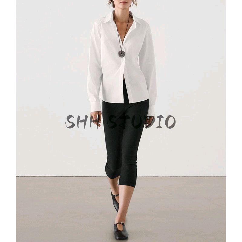 MD Spring New Women's Clothing Workplace Intelligence Commute Style Easiest for Match Inner Wear Base Long Sleeves Shirt 5153564