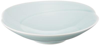 Hakusan Pottery Shallow Bowl (Medium) with Blue-White Glaze, Approx. 17 X 3.8 Cm, Tomoe, Hasami Ware, Made In Japan, Ama-456322