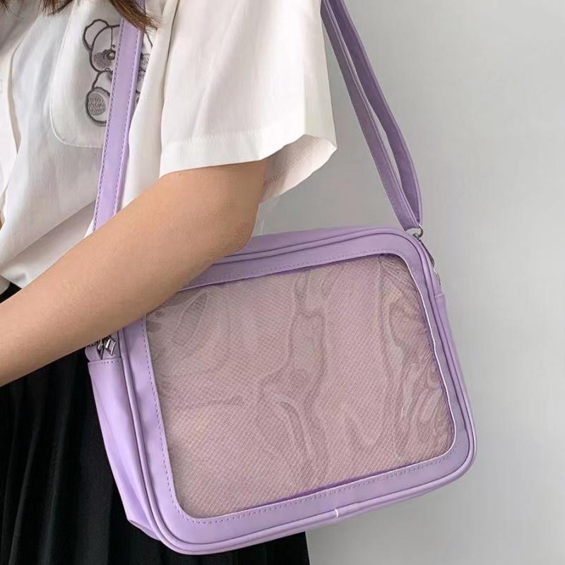 

apanese High School Girls Crossbody Bags PU JK Handbags Transparent Itabag Women bags Leather Shoulder Bag Bolso