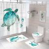 Bathroom Shower Curtain Four-piece Digital Printing Sand Underwater World Waterproof Shower Curtain Shower Curtain Partition Curtain Bath Mat