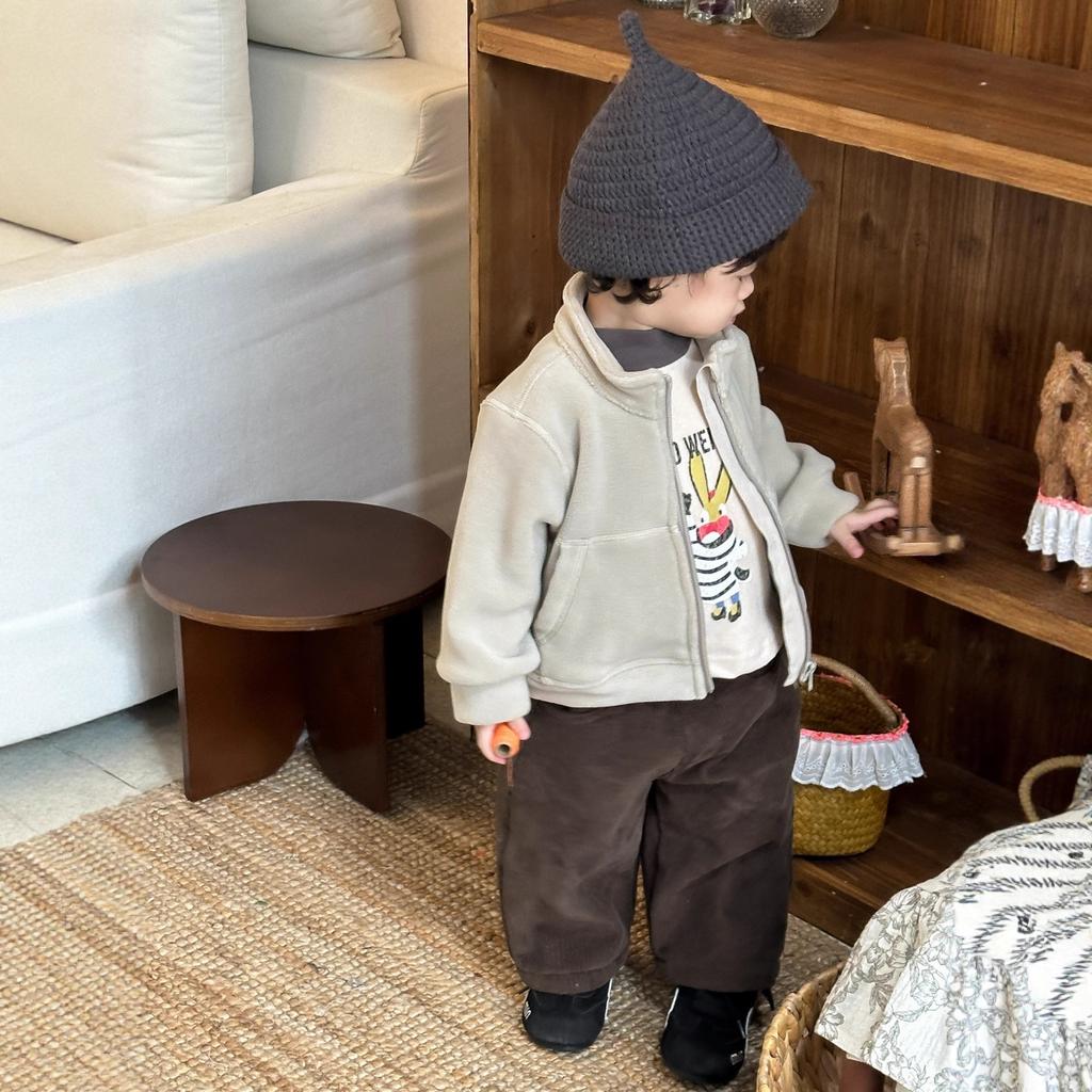Casaco de outono e inverno para bebé nova roupa infantil roupa infantil inverno meninos conjunto de camisola espessa