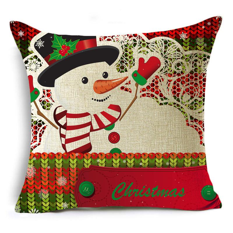 Home Decor Nordic Christmas Red Printed Polyester Pillowcase For Living Room Bedroom Decor Funda De Almohada