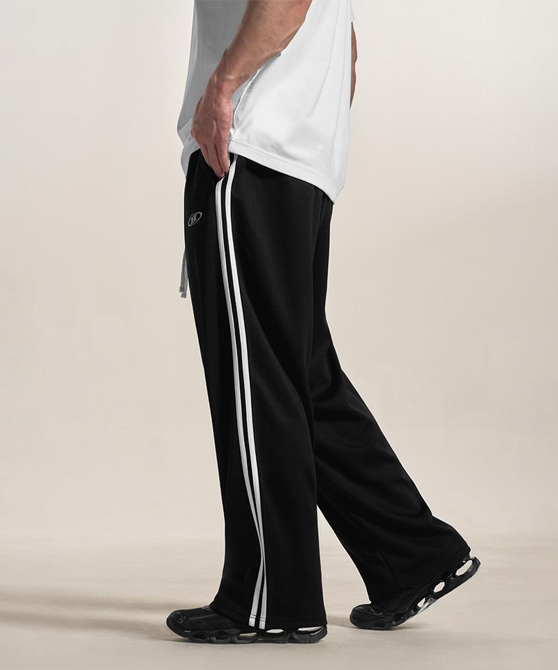 BORN TO WIN Symbol B Mesh Track Pants [Black White]
