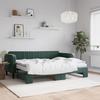VidaXL Daybed with Trundle and Mattress Dark Green 80x200cm Velvet 3197082