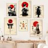 Retro Japanese Samurai Posters Canvas Painting Japan Culture Wall Art Picture For Living Room Home Decoration Frameless