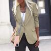 Damen Anzugjacke Revers Langarm Einreihig Bürojacke Einfarbig Klappentaschen Arbeit Casual Outwear