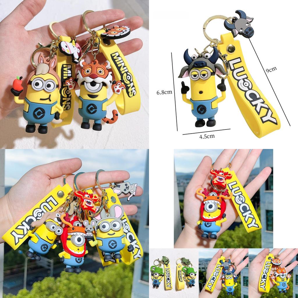 Adorable Cartoon Zodiac Silicone Keychain Cute Animal Car Hanging Charm