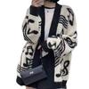 Medium and Long Lazy Style Fashion Knitted Cardigan Women's Autumn and Winter New Loose Enlarged Thick Sweater Jacket