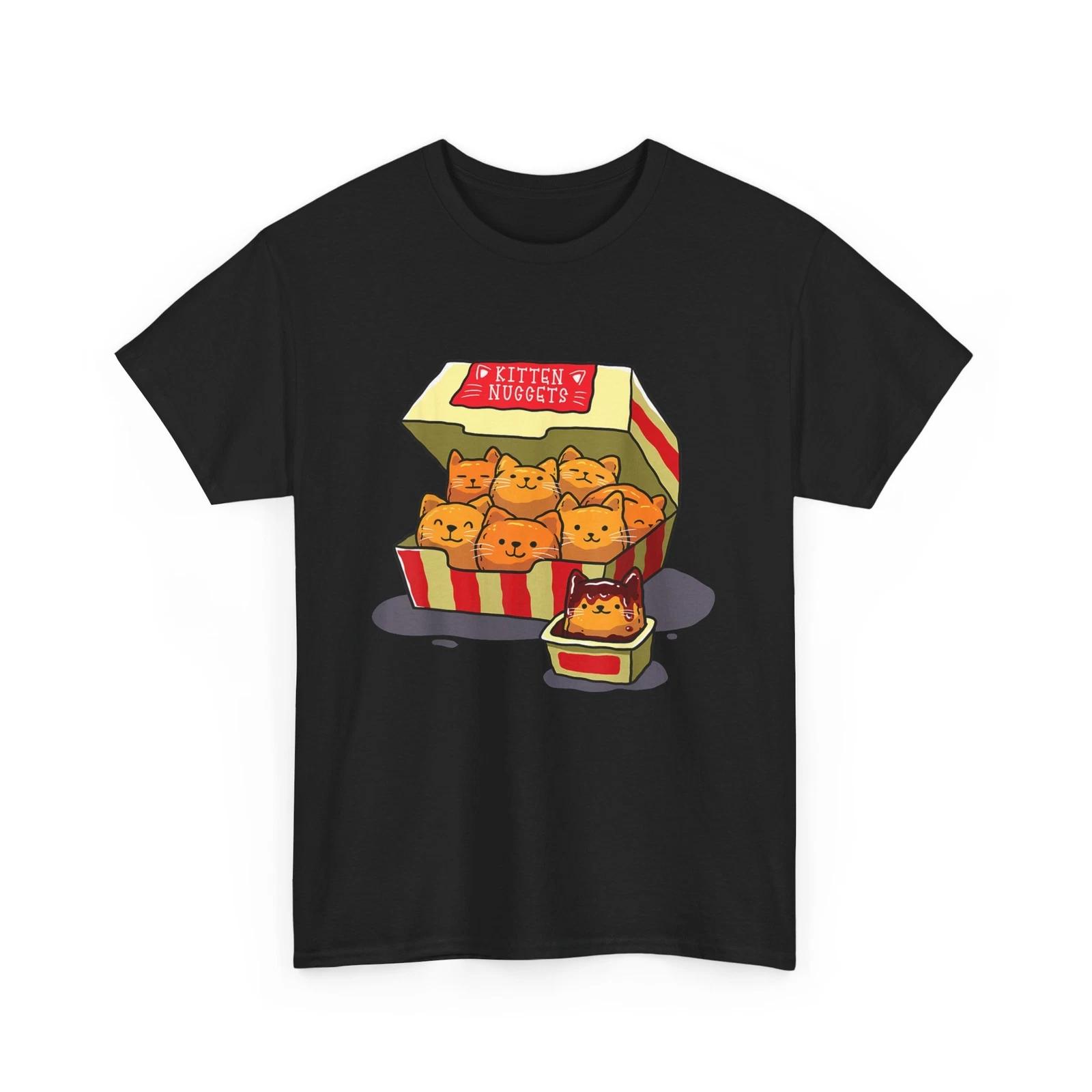 Kitten Nuggets Food Pun Cat Lover Gift Chicken Nuggets T-Shirt 4XL