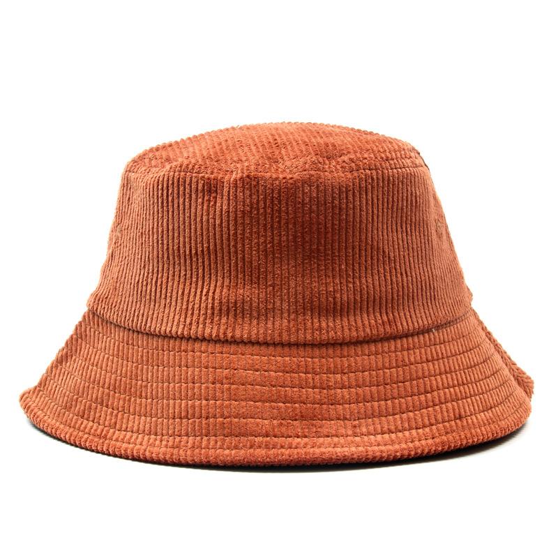 Autumn and Winter Korean Version Corduroy Sun Hat Retro Versatile Basin Hat Ins Female Japanese Candy Color Fisherman Hat