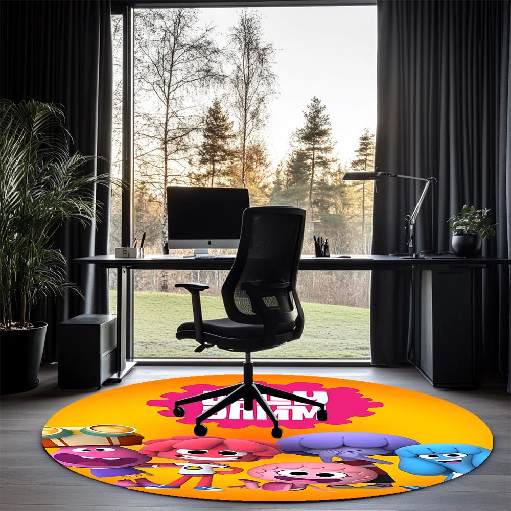 Jelly Jamm Printed Round Rug Carpet Chair Rug Area Rug Entryway Doormats,for Office Chair Living Room Bedroom Kitchen Room.