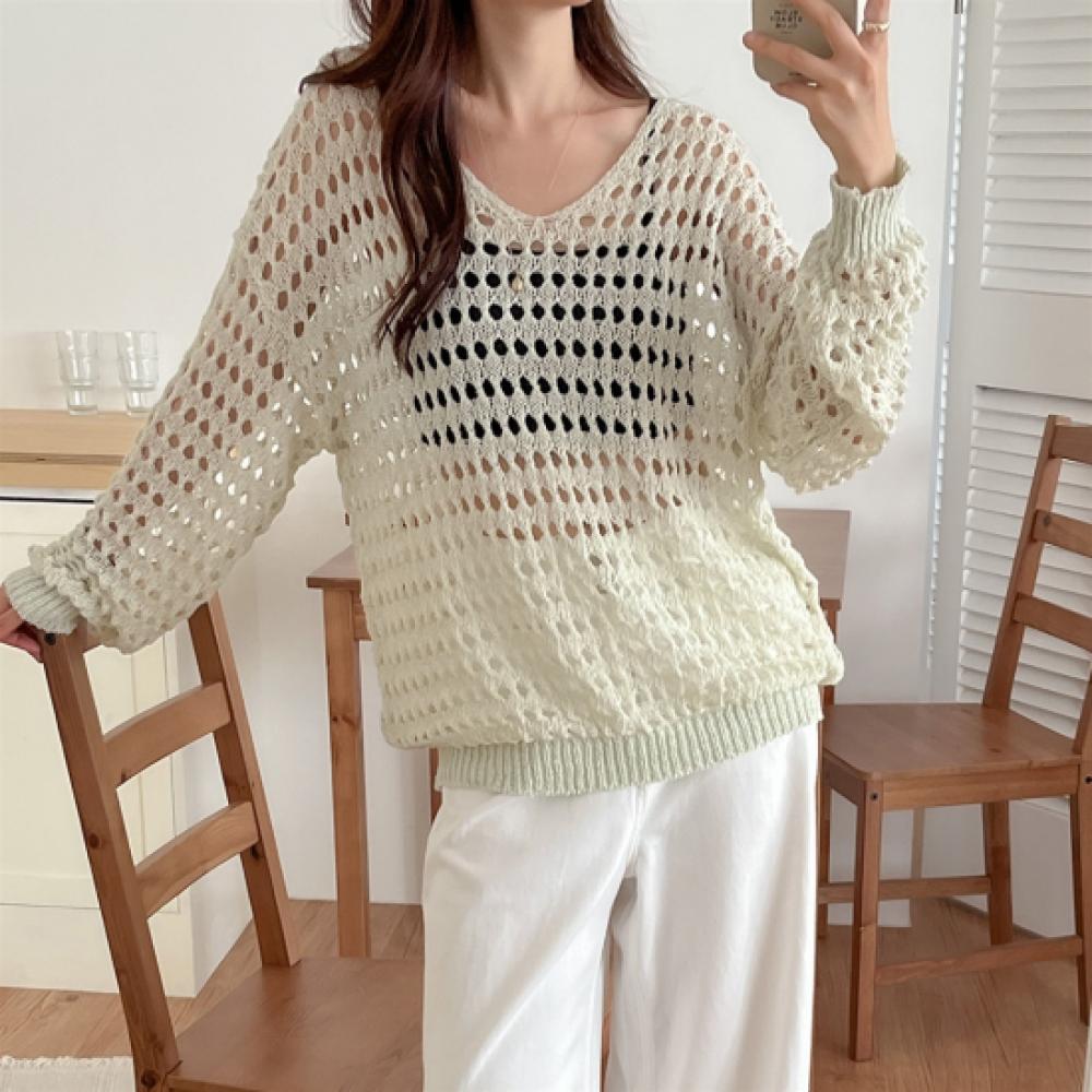 New ArriVals Open Run Women Vacation V Neck Loose Knit coVer Up