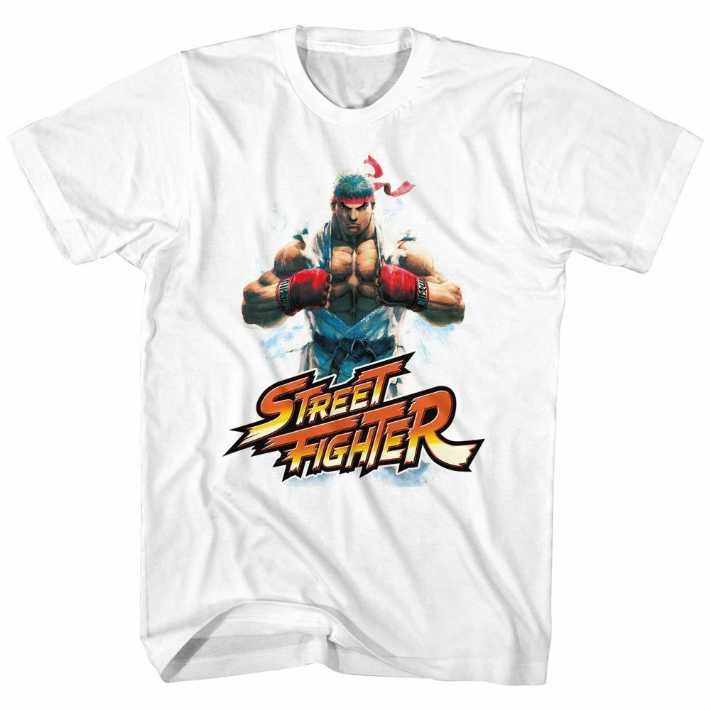 Street Fighter Ryu White Adult T-Shirt Mens Womens Tees Top 4XL