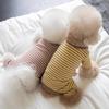 Pet Bigbear Dog Clothing Striped Quad Teddy Pomeranian Puppy Bag Belly Coral Fleece Coral Fleece Thickened