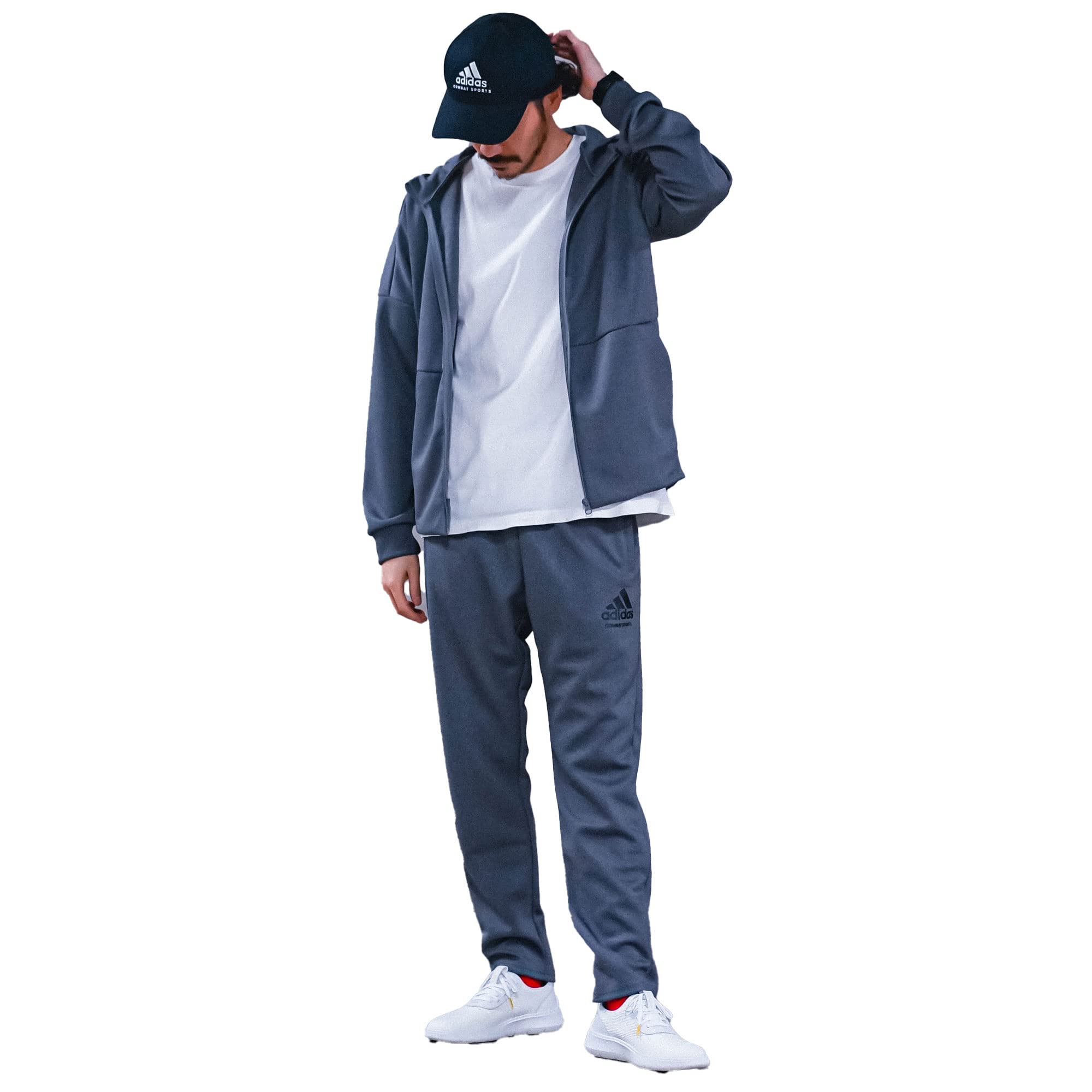 

Боевой подлинный спортивный костюм Adidas Jersey Set, верх и низ, унисекс [Adidas Sports] TR-73 мужской (Серый/Черный,L)