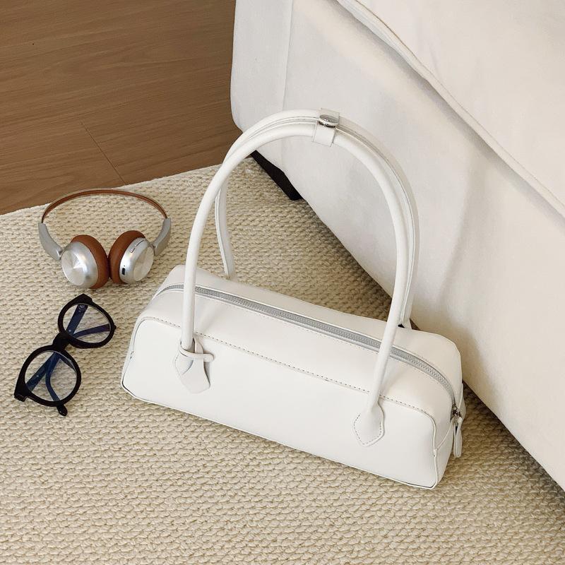 Minimalist Leather Women's Bag, Solid Color Retro Underarm Bag, Fashiable and Versatile Hand-held Shoulder Bags