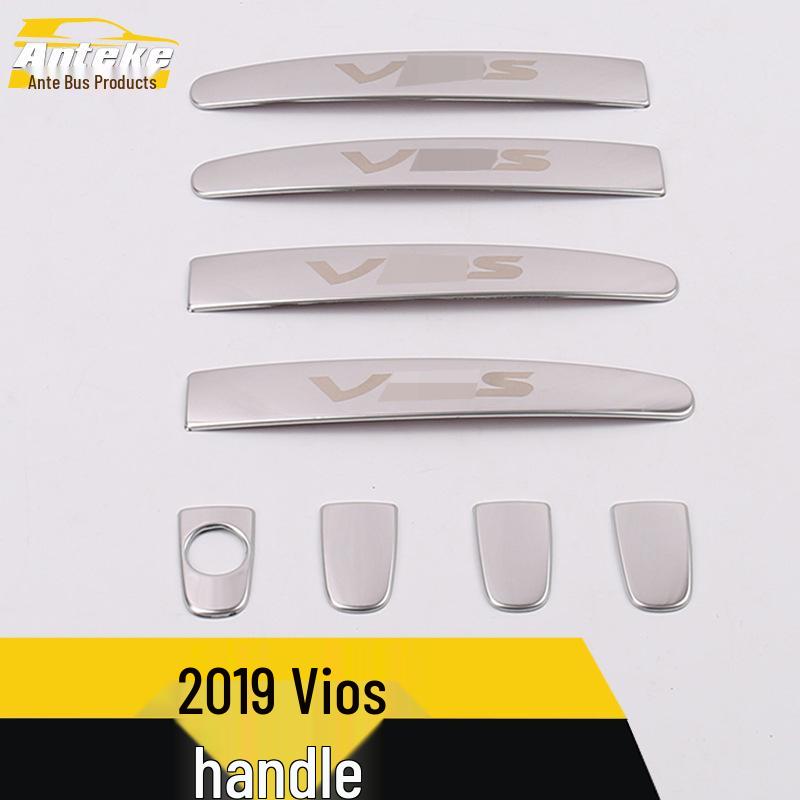 19 Vios Car Door Handle Bright Strip Armrest Decorative Strip Sticker
