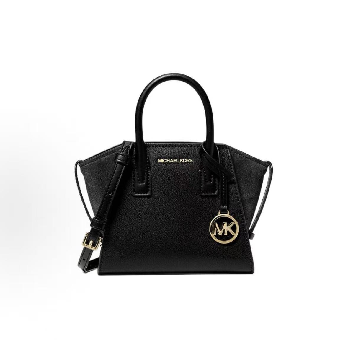 

Michael Kors Avril Logo Charm Leather Crossbody Shoulder Bag Women Handbags Black 35F4G4VC0L-BLACK Shopping Bag Set(Basic Set+Shopping Bag)