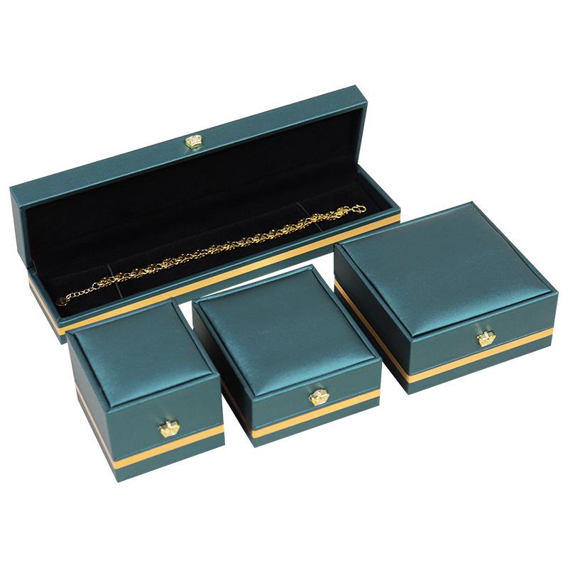 Gold-Edged Jewelry Box: Versatile Holder for Rings, Necklaces, Bracelets, Crowns, and Long Chains