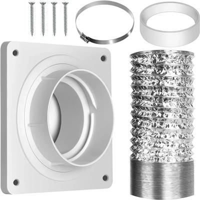 Zestaw złączek do przewodu wentylacyjnego suszarki Wkładka amortyzująca EVA z aluminiowym wężem foliowym o długości 2,5 m Zestaw złączek do przewodu wentylacyjnego suszarki: Szybkozłączka, Szczelne uszczelnienie