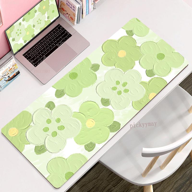 Large Mouse Pad Flower 100x50cm Locking Edge Big Computer Mousepads Cute Mousepad Big Keyboard Mat Gamer Mouse Pads Desk Mats