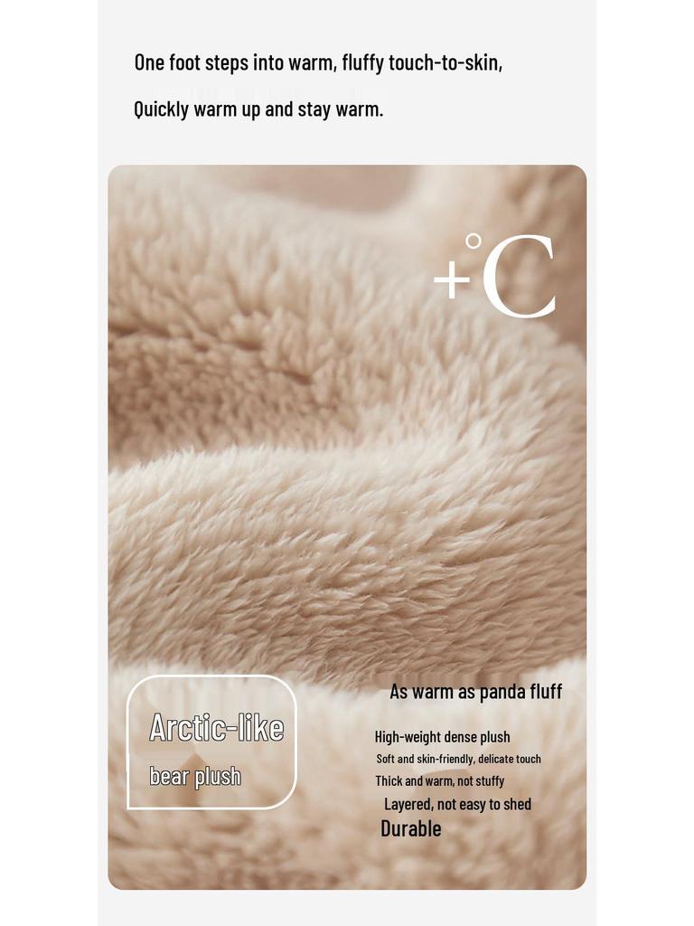 Waterproof Unisex Plush-Lined Indoor/Outdoor Thick-Soled Cotton Slippers