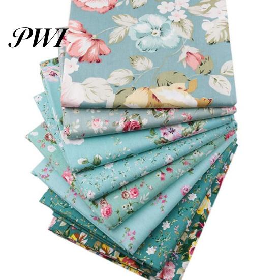 Patchwork Cloth 1 Set Beautiful Flower Printed Lightweight Elegant Eye-catching Fabric Sewing for Home Needlework