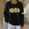 Women's Loose Comfortable Casual And Fashionable Round Neck Pattern Long Sleeved Sweatshirt