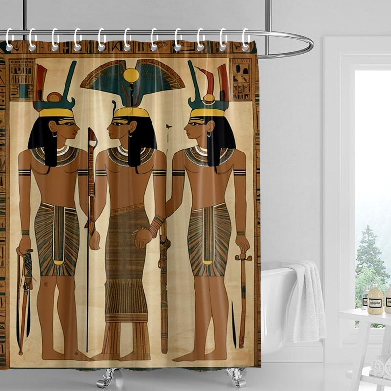 Home decoration shower curtains for bathroom waterproof curtain fabric Modern Nordic style Living Room Egypt pharaoh retro