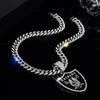 Personality Raiders Rugby Necklace Jewelry Men's Full Diamond Hip Hop Cuban Chain