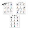 Office Worker Exercises 3Pcs Chair Yoga Poster Set for Seniors Low Impact Stretching Exercise Beginner to Advanced Chart Elderly Seated Morning