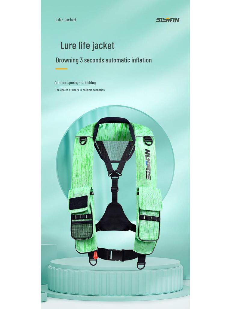 Yasi'an Inflatable Life Jacket - Lightweight, High-Buoyancy Vest for Adult Sea Fishing