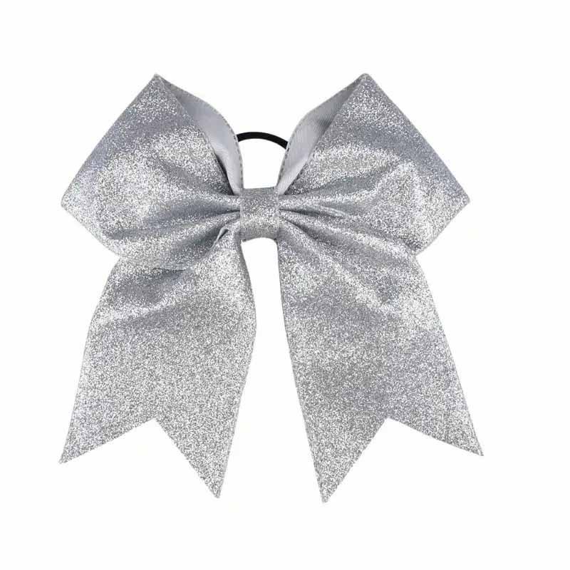 Glitter Swallowtail Bow Hair Tie for Children серебряный серый