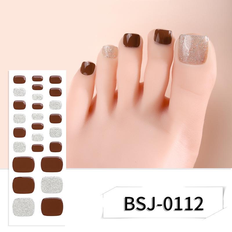 Semi-solid Gel Manicure Stickers, Toenail Stickers, Onion Pink Pearlescent Gradient Flash Semi-solid Nail Stickers