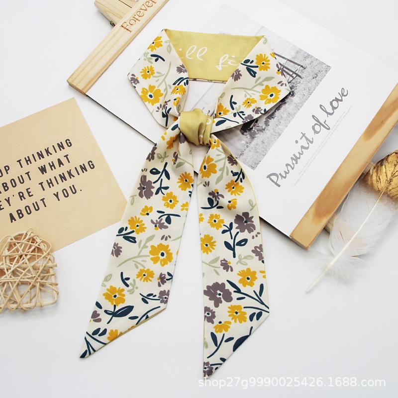 «Шелковая цветочная повязка для волос и лента для шарфа на сумку»