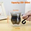 Cute Cat Mugs Double Vacuum Cute Tea Cups with Handle 250-300ml Glass Cat Coffee Mug Temperature Resistant Glass Water Milk Mug