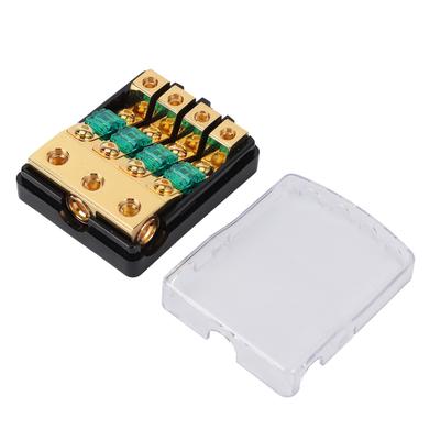 1 Eingang 4 Ausgänge 0 4 AWG bis 4 8 AWG Stromsicherungshalter Kupfer für Autos LKWs Boote