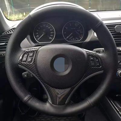 Auto-Lenkradbezug aus schwarzem Kunstleder, handgenäht, für BMW E90 E91 E92 E93 E87 E81 E82 E88 X1 E84 Auto